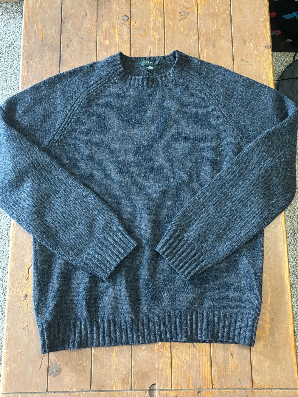J. Crew Charcoal Marled Lambswool Crewneck Sweater